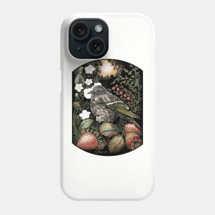 Pine Siskin in a Strawberry Patch Phone Case