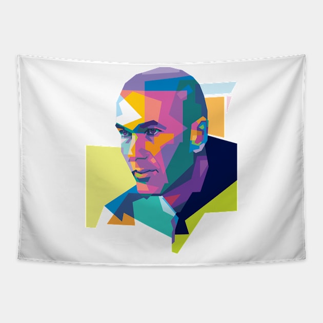 Zinedine Zidane WPAP V1 Tapestry by can.beastar