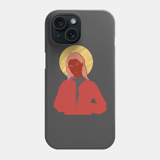 woman with a jacket Phone Case by serotonine