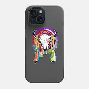 Bison Skull n' Elemental Feathers- Repaint Phone Case