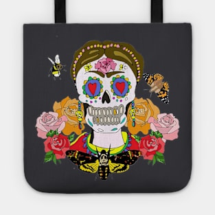 Skull and Roses with death's head moth Tote