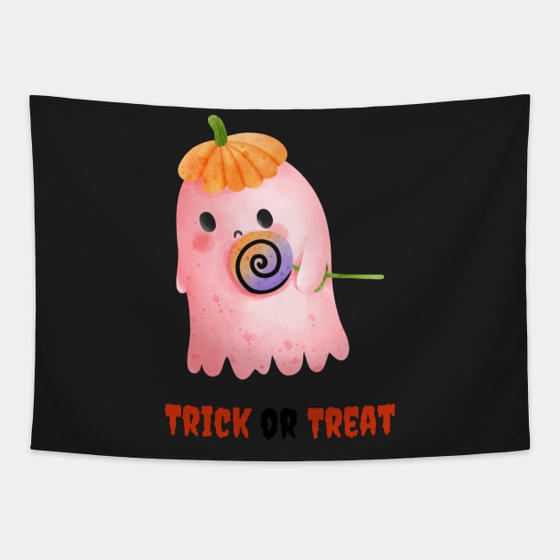 Cute Halloween Ghost Funny Autumn Vibes Pumpkin Tapestry by BellaPixel