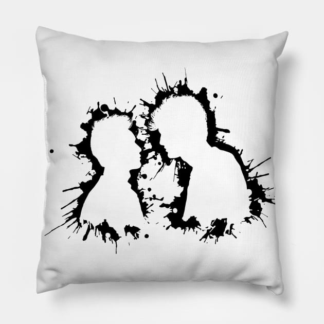 Shadowhunters / The Mortal Instruments - Malec voids and outline splashes (black) - Alec Lightwood and Magnus Bane / Matthew Daddario and Harry Shum Jr Pillow by Vane22april