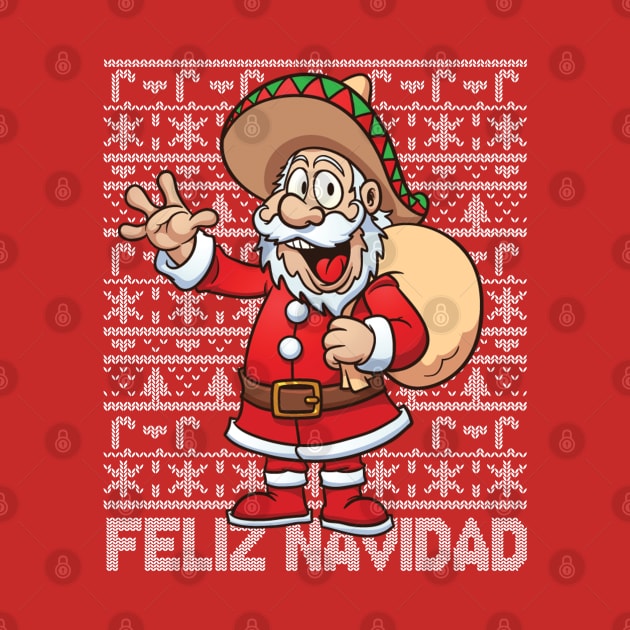 Feliz Navidad Satna Ugly Christmas Sweater by E