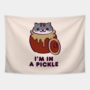 kitty collector cat pickles pickles in a pickling jar / i'm in a pickle Tapestry