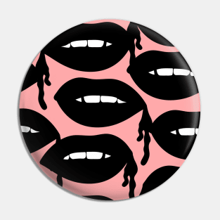 Bloody Lips Pattern in Pink Pin