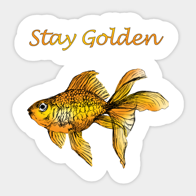 Stay Golden Goldfish Quote Print Goldfish Aufkleber Teepublic De