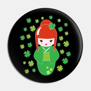 St. Patrick Day Irish Kokeshi Pin