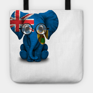 Baby Elephant with Glasses and Turks and Caicos Flag Tote