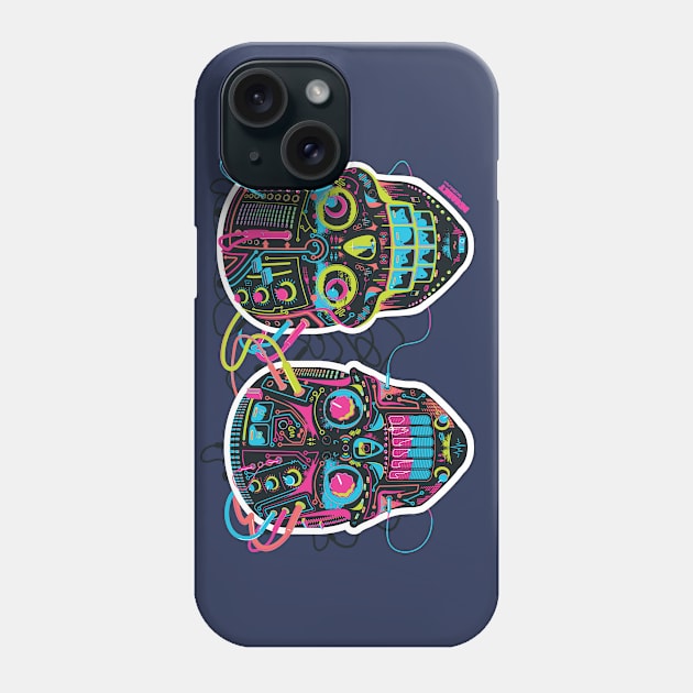 Electro Skulls Phone Case by Decabet