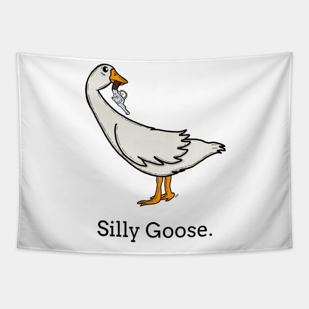 Silly Goose Tapestry by Foxtrotmadlyart