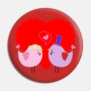 Birds In Love Pin