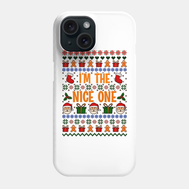 Nice and Naughty Ugly Christmas Matching Sweatshirts Phone Case by KsuAnn