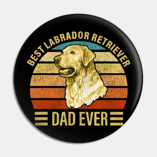 Best Labrador Retriever Dad Ever Retro Vintage Lab Dog Lover Pin