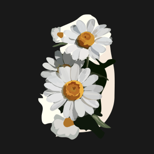 Daisies Black Background T-Shirt