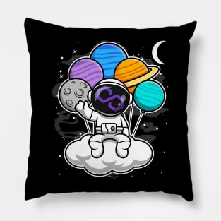 Astronaut Floating Polygon Matic Coin To The Moon Crypto Token Cryptocurrency Blockchain Wallet Birthday Gift For Men Women Kids Pillow