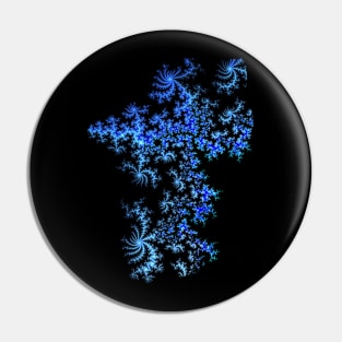 Mandelbrot Fractal Blue Ice Crystals Pin