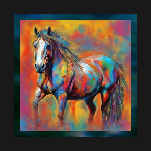 rainbow horse by poupoune