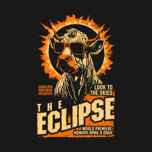 Cow Solar Eclipse 2024 Cattle Farmer Science Fiction Movie T-Shirt