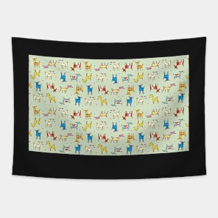 Happy Colorful Dogs pet bandana Tapestry