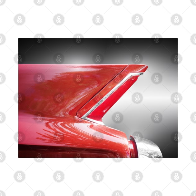 American classic car Deville 1962 tail fin red by Beate Gube