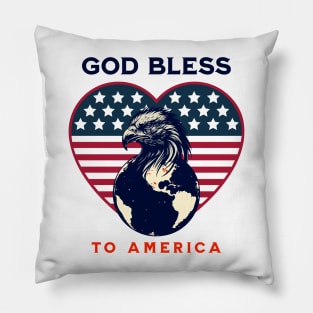 God Bless to America. 4th July Pillow
