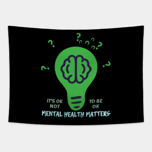 Mental Health Matters It's Ok Not To Be Ok Brain Question Mark Tapestry