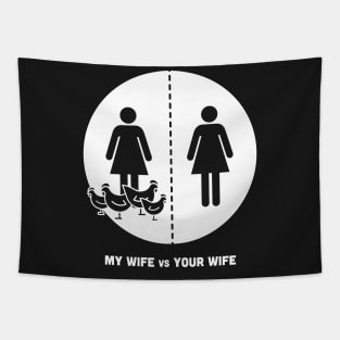 My Wife | Funny Chicken Farmer Design Tapestry