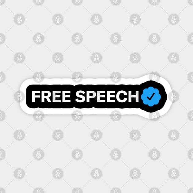 Free Speech Funny Sarcastic Parody Blue Check Badge Verification Gift Magnet by norhan2000