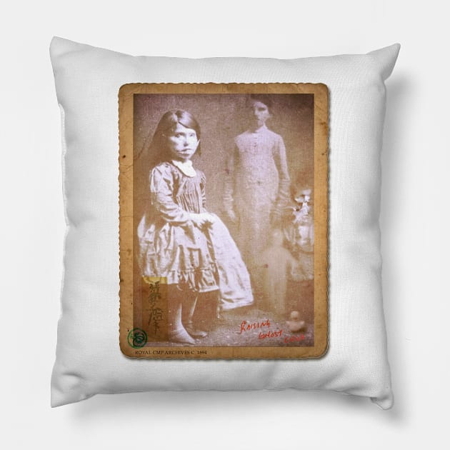 Caught Raising Ghost Child | Archival Spirit Photography | Ghost Captured on Camera | 1894 Pillow by Tiger Picasso