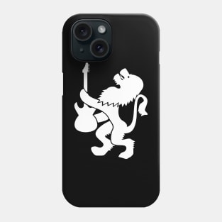 Lion guitarist (white print) Phone Case