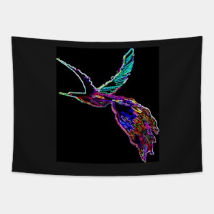 Colorful Glow Bird Tapestry