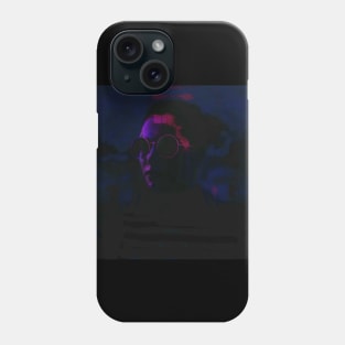 Beautiful girl with round glasses. Dark, like in night dream. Very dim, violet. Phone Case