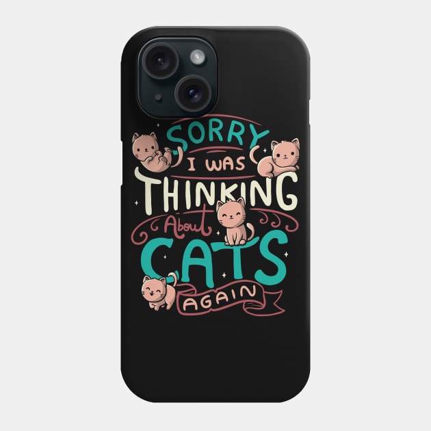 Thinking About Cats Phone Case by eduely