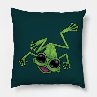 Happy Green Tree Frog Pillow