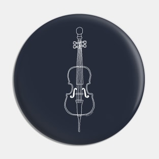 Cello Drawing in White Pin