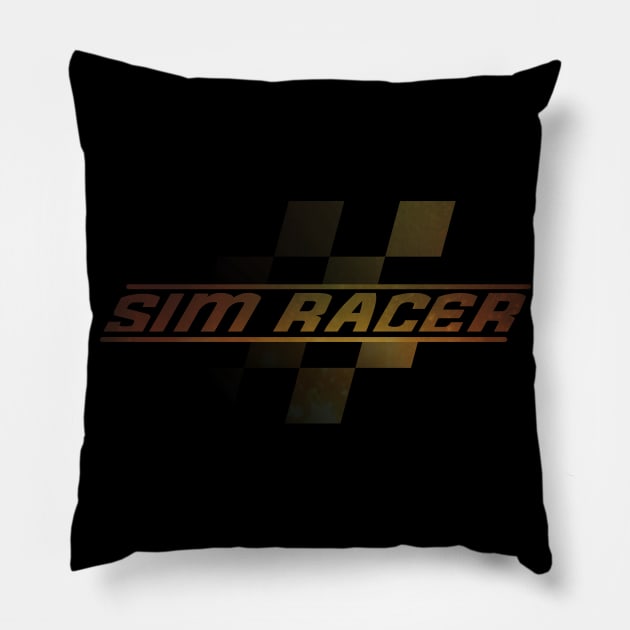 Sim racing or sim racer checkered flag for simracing Pillow by Guntah