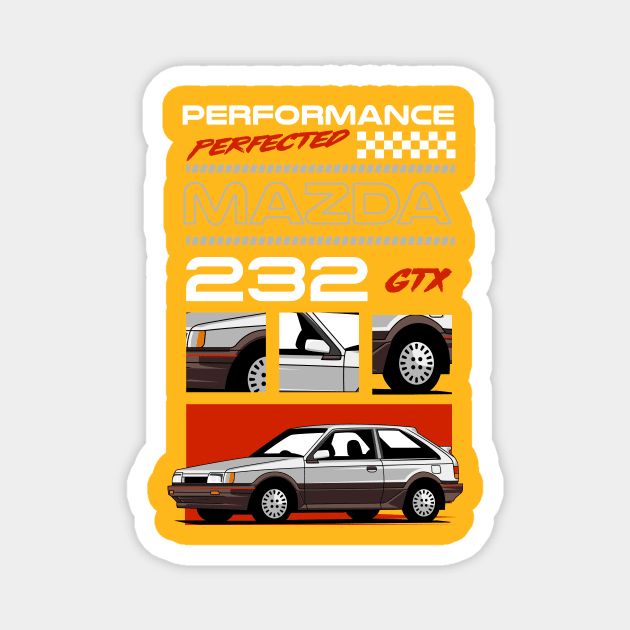 Mazda 323 GTX Perfect Performance Magnet by Harrisaputra