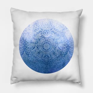 Enchanted Indigo - watercolor + doodle Pillow