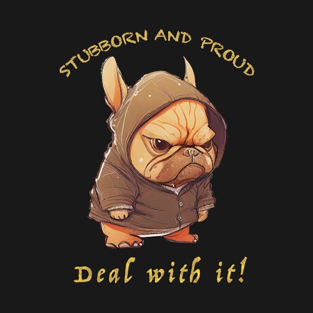 Bulldog Stubborn Deal With It Cute Adorable Funny Quote by Cubebox