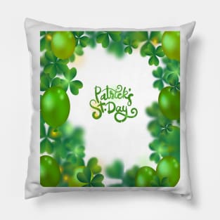 green clover balloon light st patriks day Pillow