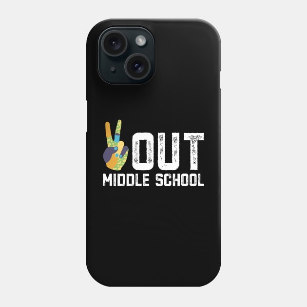 Peace Out Middle School - Last Day of School - Graduate 2022 Phone Case by Alennomacomicart