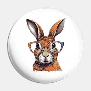 Rabbit with glasses Pin