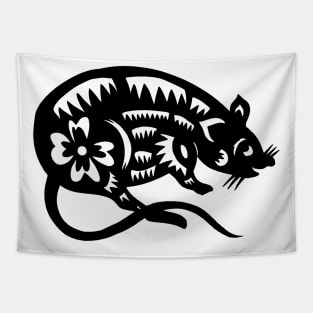 12 Zodiac Animal Signs Paper Cutting Rat Tapestry