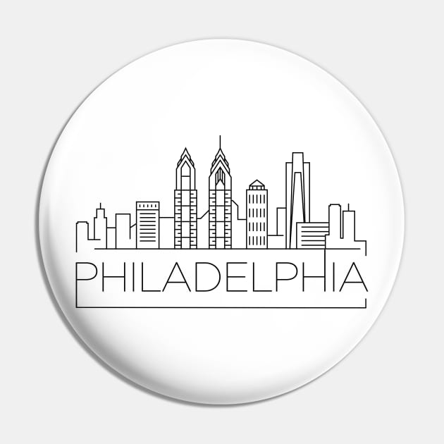 Philadelphia Minimal Skyline Pin by kursatunsal