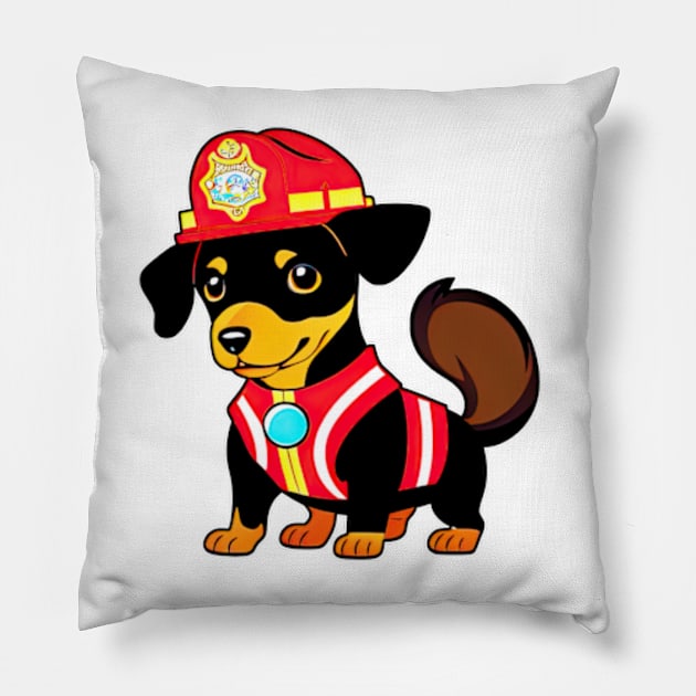 Puppy as firefighter Pillow by IDesign23