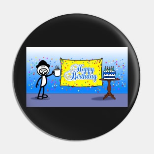 Happy Birthday (Blue) Pin