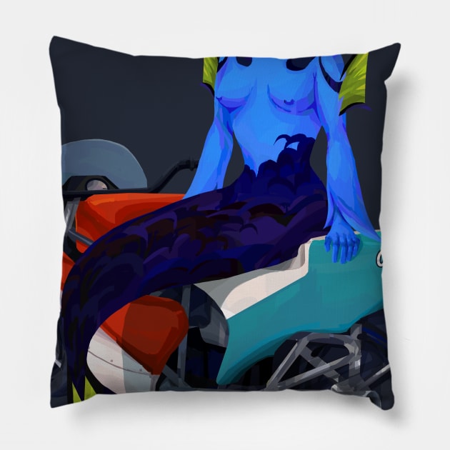 Biker Royal Tang Mermaid Pillow by banditotees