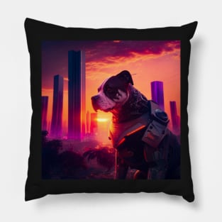 Cyberpunk Dog 3 Pillow