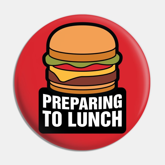 Preparing to Lunch - Fast Food Cheeseburger Pin by Cofefe Studio